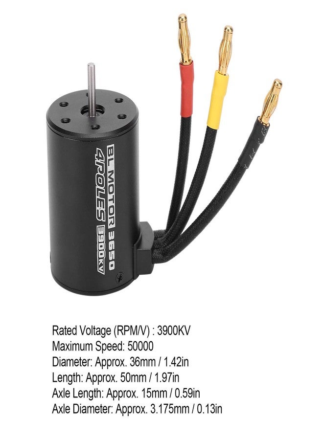 شانريا محرك بدون فرش، محرك 3650 3900KV، محرك بدون فرش رباعي الأقطاب ذو 12 فتحة، مكونات إلكترونية، محرك بدون فرش 3650 3900KV للسيارات التي تعمل بالتحكم عن بعد (محرك بدون فرش 3650 3900kv) - Image 3
